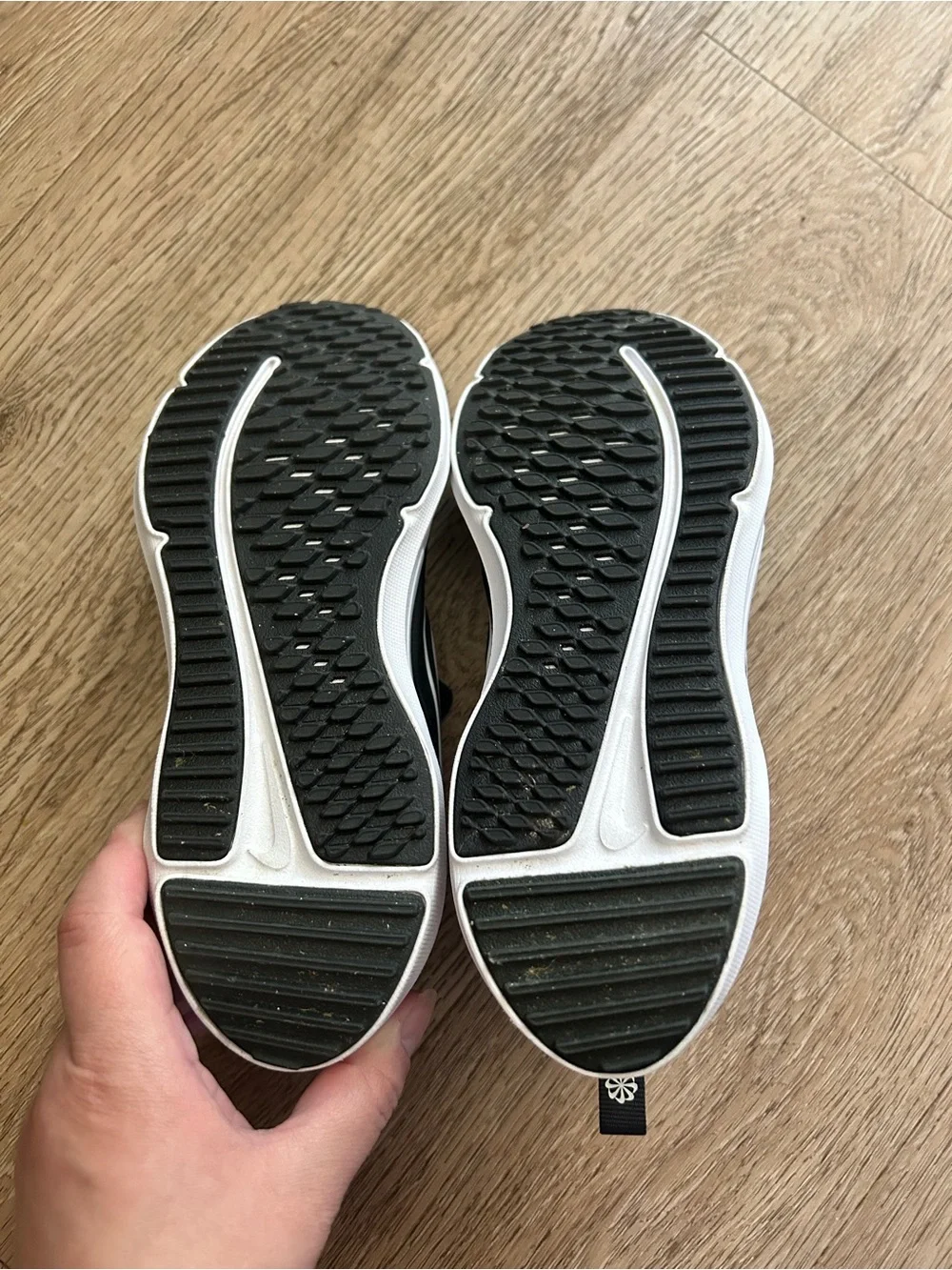 Nike Kids Black and White Velcro Sneakers